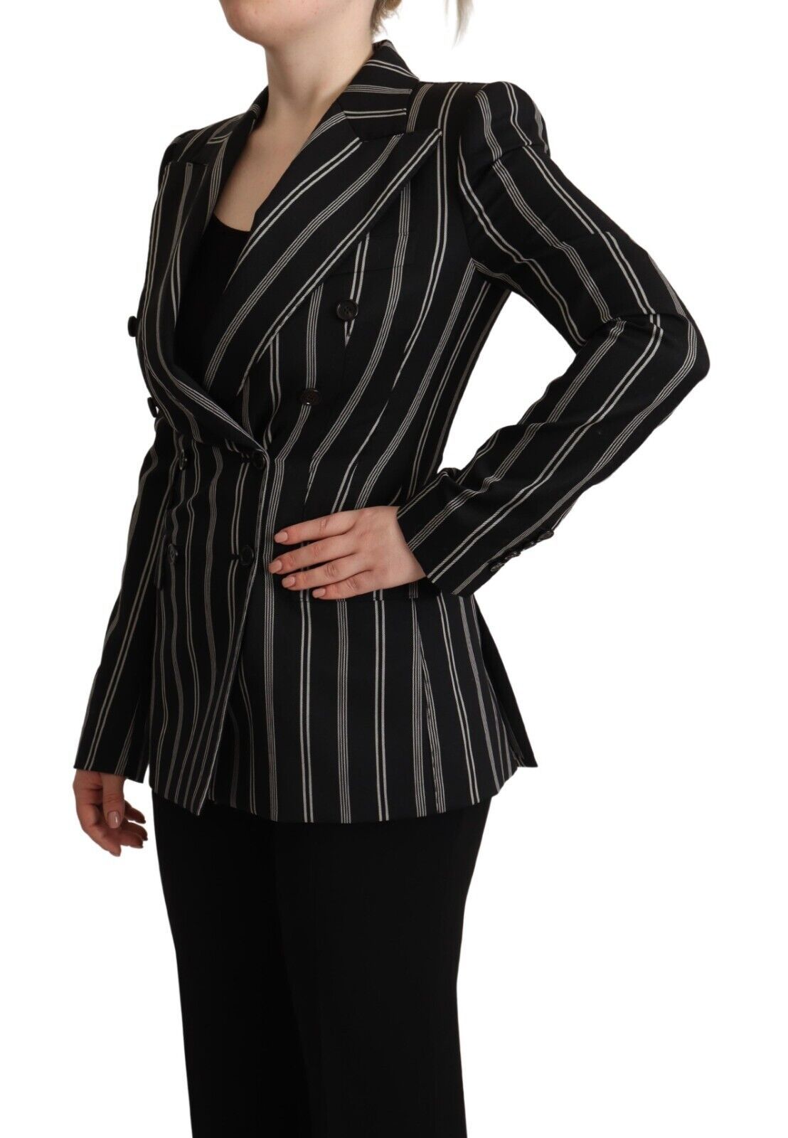 Dolce & Gabbana Elegant Striped Wool Stretch Jacket