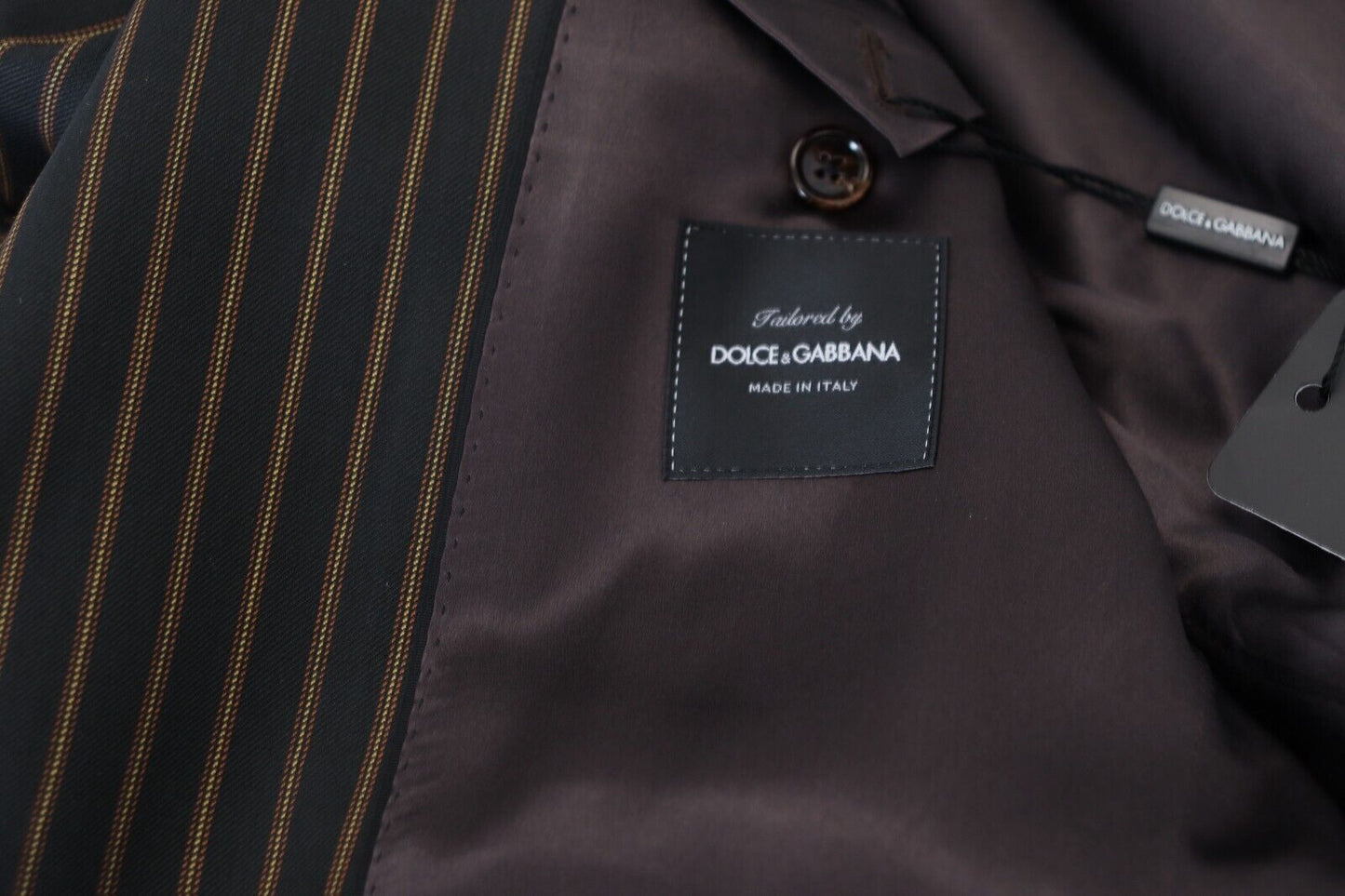 Dolce & Gabbana Elegant Striped Wool Blend Slim Blazer