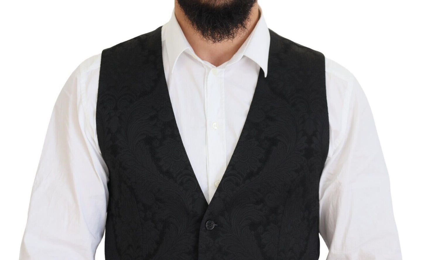 Dolce & Gabbana Elegant Black Martini Suit Jacket & Vest Ensemble