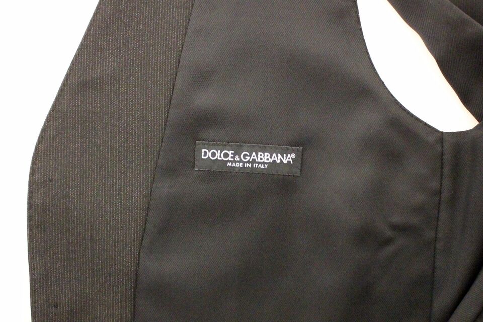 Dolce & Gabbana Gray Wool Stretch Dress Vest Blazer