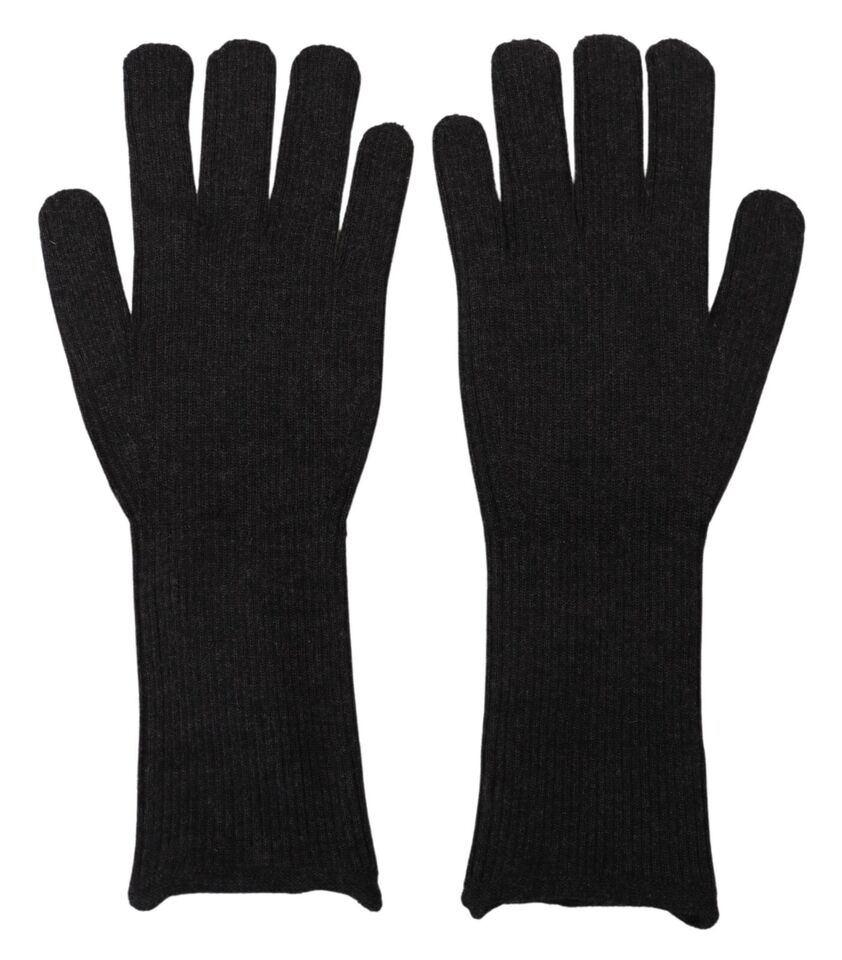 Dolce & Gabbana Black Cashmere Silk Hands Mitten Mens Gloves