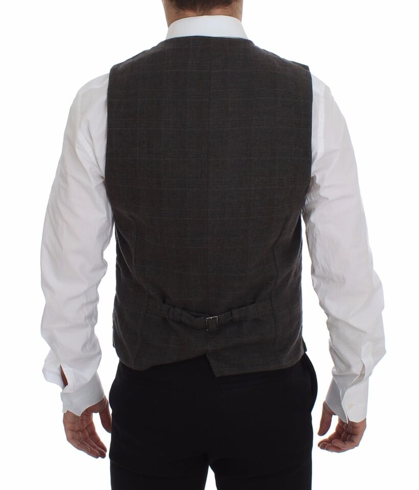 Dolce & Gabbana Green Corduroys Single Breasted Vest