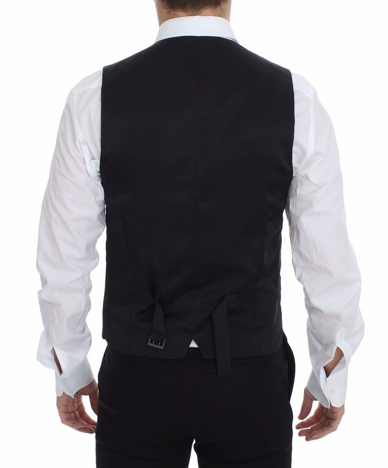 Dolce & Gabbana Gray Wool Stretch Dress Vest Blazer