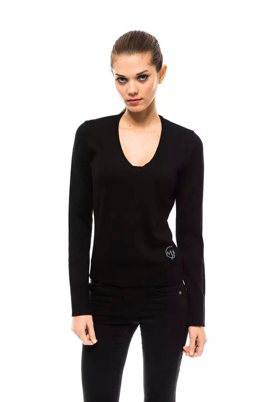 Montana Blu Embellished V-Neck Wool Blend Sweater
