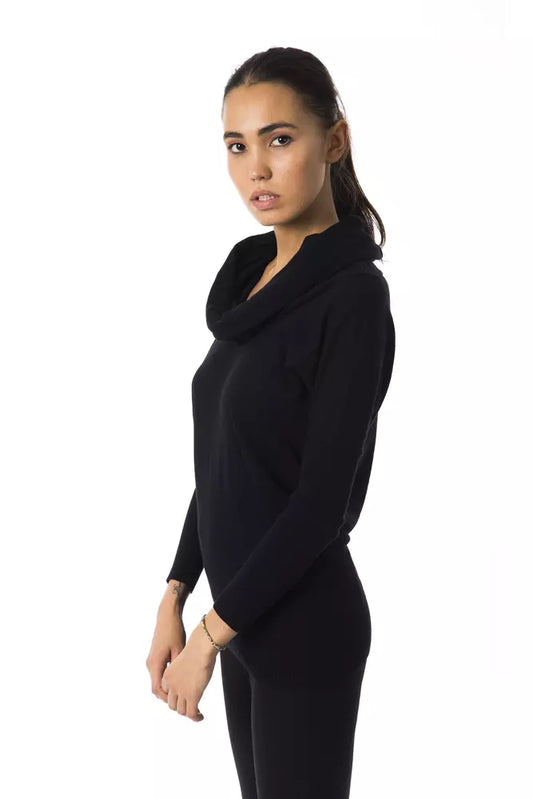 BYBLOS Elegant Open Collar Black Pullover for Women