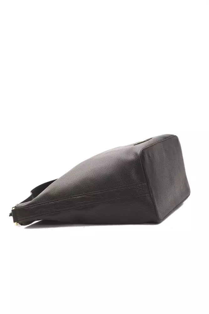 Pompei Donatella Elegant Leather Shoulder Bag in Timeless Black