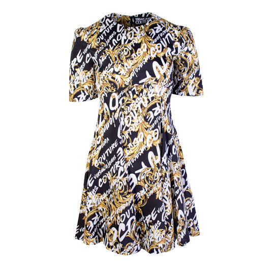 Versace Jeans Elegant Baroque Printed Flare Dress