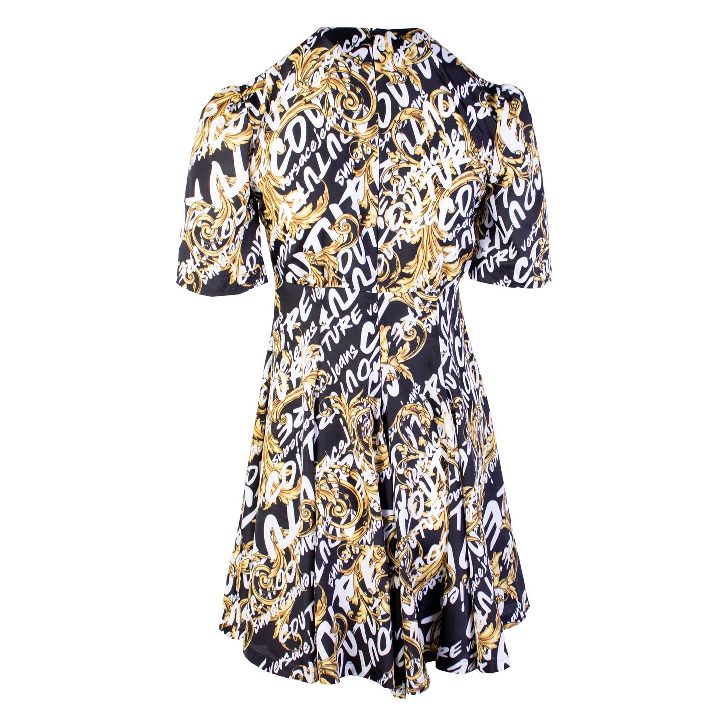 Versace Jeans Elegant Baroque Printed Flare Dress