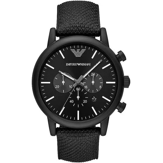 Emporio Armani Sleek Black Chronograph Men's Watch